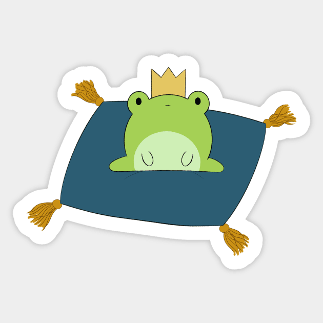 Frog King Sticker by rainilyahead